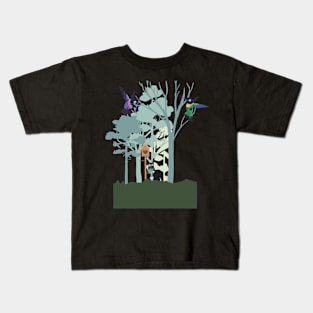 bird in forest Kids T-Shirt